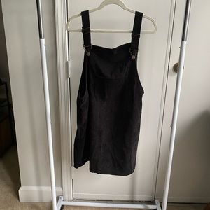 Black corduroy overall dress